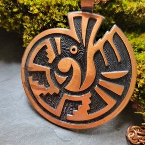 Vintage Aztec Bird Pendant from Coppercraft Guild
